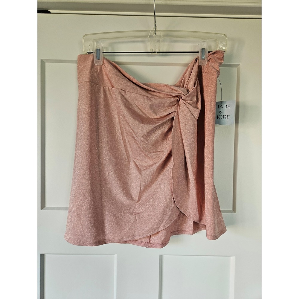 Shade & Shore swimsuit cover-up skirt pink with metallic size XL(16) NWT